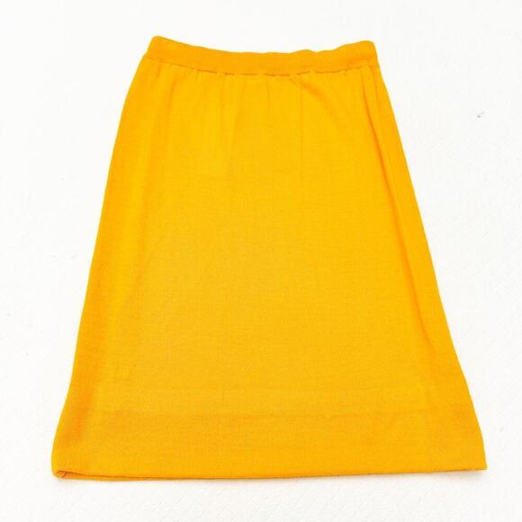 Outlander Wool Blend Midi Pencil Straight Skirt Golden Yellow Size Small - Picture 3 of 5